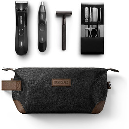 Набір для догляду за тілом MANSCAPED® The Tool Box 4.0: тример Lawn Mower® 4.0, тример для носа та вух Weed Whacker® 2.0, кусачки Plow® 2.0, набір для манікюру Shears Four Piece, сумка для туалетних аксесуарів Shed