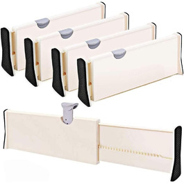 Drawer dividers, 11 inches - 17.1 inches, adjustable dresser, drawer dividers for cutlery and utensils, tray organizer for kitchen, drawer, bathroom, bedroom, office, or dresser, 4 pack