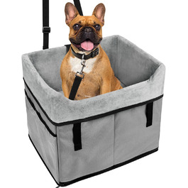 Автокрісло для собак маленьких порід, переноска-бустер для собак до 11,3 кг (сірий)