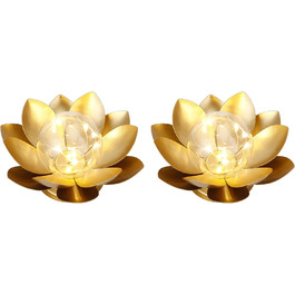 Настільна лампа JHY DESIGN 2 шт. на батарейках, золотий лотос, 20 см, для дому, вечірок, саду