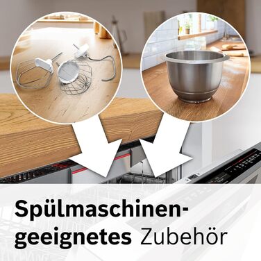 Bosch Kitchen Machine Series 6 MUM56340, 3.9 L Bowl, 1.25 L Mixer, Meat Grinder, Citrus Juicer, Planetary Mixer, Dough Hook, Whisk, Beater, Continuous Slicer, 3 Discs, 900 W, Silver/Grey