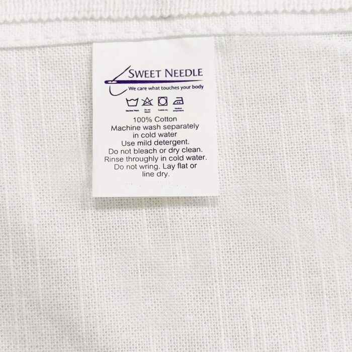 Sweet Needle – Pack of 12 oversized dinner napkins made of 100% cotton – Heavyweight, hotel-quality fabric for everyday use and events (Slub with lace – White)
