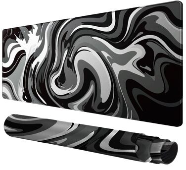 Ігровий килимок для миші Rcege Black & White Abstraction, 1000x500 мм, протиковзкий з прошитими краями