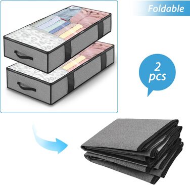 Коробки для зберігання під ліжком 90л (2 шт) - органайзери для постільних речей, одягу, ковдр