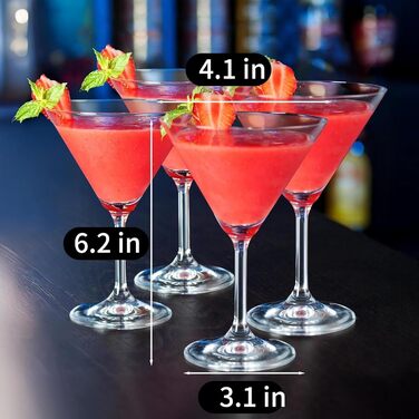 Набір склянок для коктейлів ParaCity (4 шт.), 180 мл: Мартіні, Маргарита, вечірка, кейтеринг