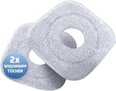 Набір для миття підлоги з відром | Система з 2-ма камерами для розділення брудної та чистої води | Моп для ефективного миття підлоги | Функція віджиму, насадки для мопа (2 шт.)