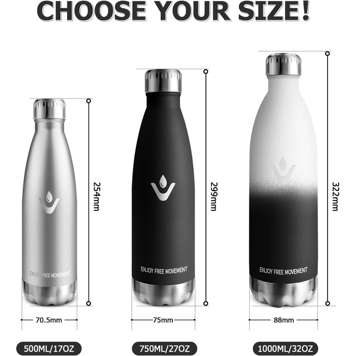 Термофляга 1000 мл, сталева, без BPA, для спорту та подорожей, зелена