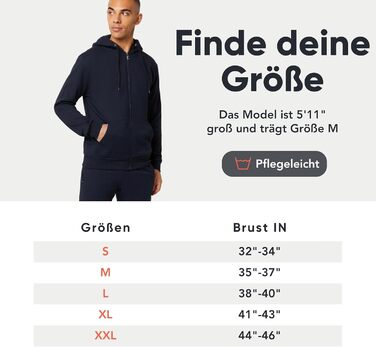 F London Худі з блискавкою для чоловіків - капюшонний пуловер, ідеальний для спорту та відпочинку (XXL, темно-синій)