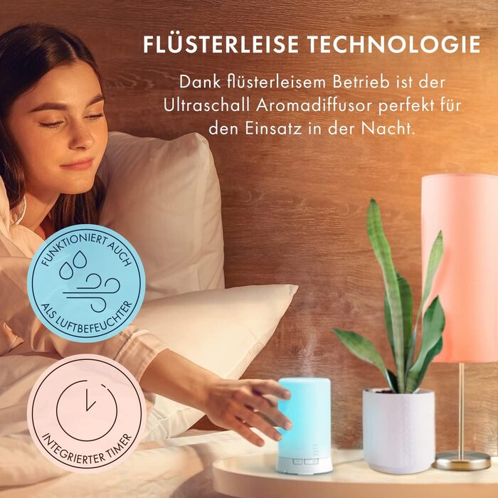 Ультразвуковий аромадифузор The Body Source - зволожувач повітря з 7 кольорами LED-підсвічуванням та таймером. Електрична аромалампа для ефірних олій. Ароматерапія для дому, офісу, спа. Об'єм 100 мл