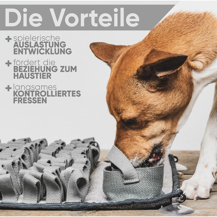 BOBBYS WORLD® Snuffle Mat [Test Winner] for Dogs & Cats + FREE E-Book - Interactive, Bite-Proof Dog Toy - Intelligence Toy for Promotion and Activity - Puzzle Toy | Grey