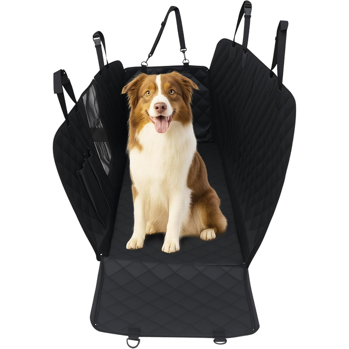 Захист для заднього сидіння автомобіля для собак, водовідштовхувальний, неслизький, з боковинами та віконцем, 137 x 147 см