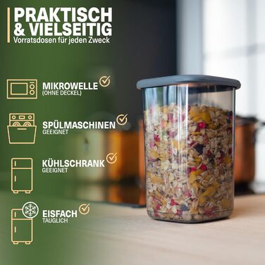 Набори контейнерів для зберігання продуктів з кришкою, 12 шт. BPA-Free, для цукру, крупи, кави, сіллю. Органайзери для кухні, герметичні контейнери для зберігання продуктів. Сірий колір.