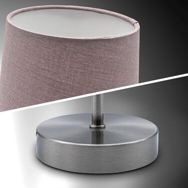 Вінтажна настільна лампа B.K.Licht з абажуром з тканини, 33x20 см (Taupe)