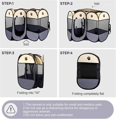 Складаний вольєр для цуценят та котів, вольєр для собак у квартиру, 73 x 73 x 43 см