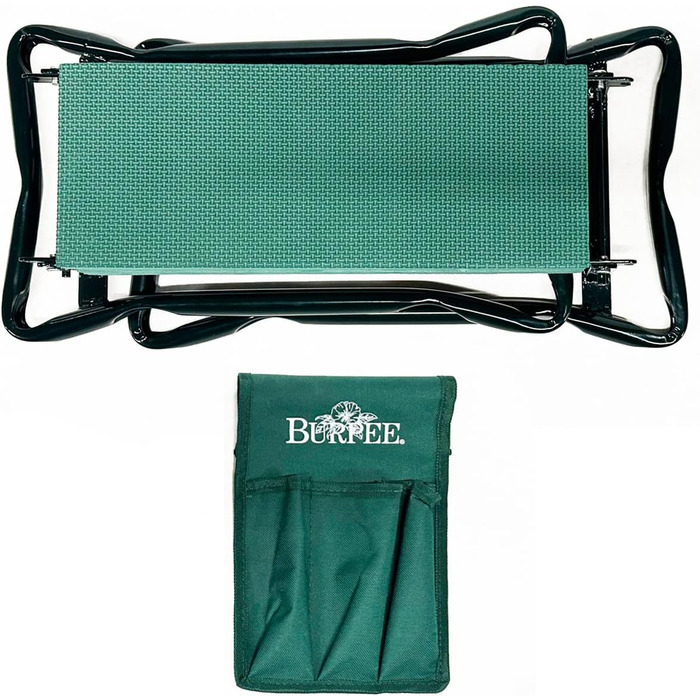 Burpee 92314 Garden Kneeling Bench with Cushion, Seat Bench and Removable Tool Bag, Easy to Store, Portable Outdoor Bench, Foldable and Lightweight