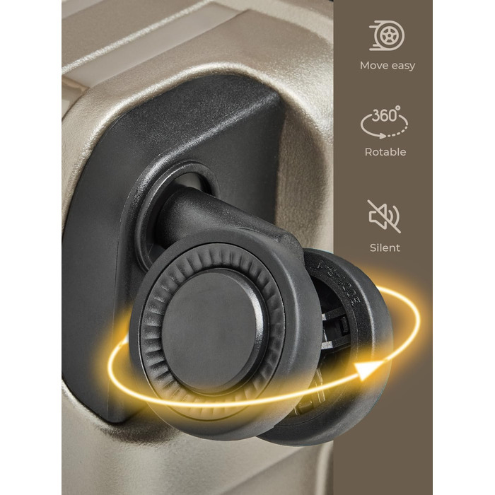 Чемодан на колесах середнього розміру з жорстким корпусом, 66 см, розширюється до 75 літрів, з TSA-замком, з поліпропілену (Collection 04), колір шампань металік