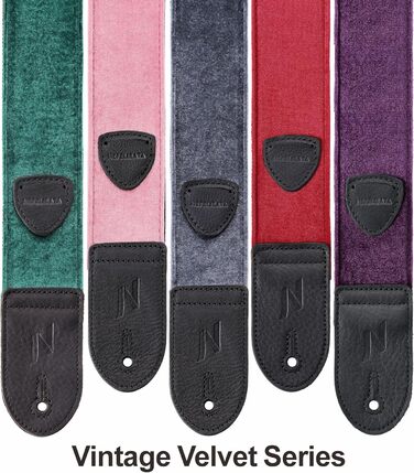 Гітарний ремінь Nefelibata з повного нубуку, вінтажний велюровий ремінь, безкоштовний бонус: 4 медіатори + фіксатори ременя + кнопка для ременя, подарунок для бас/електро/акустичної гітари (вишуканий фіолетовий)