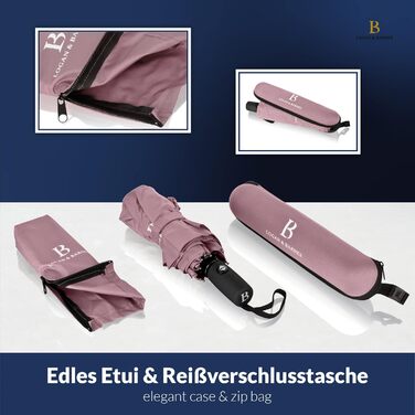 Зонт LOGAN & BARNES Boston (рожевий) - штормовий, з тефлоновим покриттям, до 140 км/год