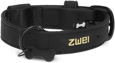 Нашийник для собак ZWEI Leo LE10 з якісної штучної шкіри, чорно-помаранчевий, регульований, 28-38 см