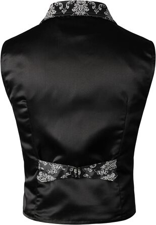 VATPAVE Вікторіанський костюмний жилет для чоловіків Steampunk Gothic, чорний та білий (S)