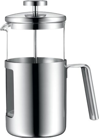WMF Kult Coffee Press 1l, French Press, Coffee Maker for 6 Cups, Glass, Brushed Cromargan Stainless Steel, Dishwasher Safe