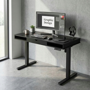 Прямокутний письмовий стіл Spacetronik 120 x 60 x 120 см, чорний