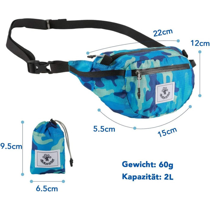 Водонепроникна поясна сумка 4Monster, ультралегка, для чоловіків та жінок, спортивна, туристична (армійсько-зелений, морський блакитний)