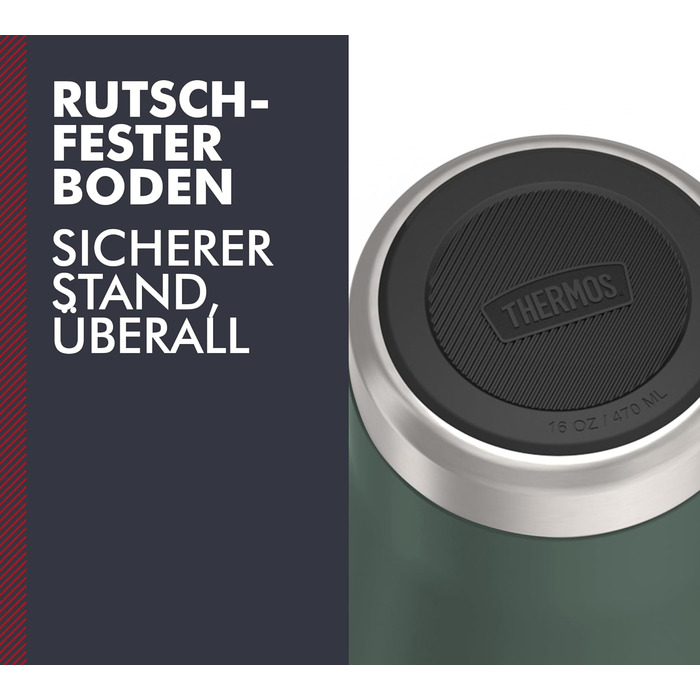 Термос ICON MUG 0,47л, темно-сірий/графітовий мат, келих-термос 470мл, термокружка з нержавіючої сталі, ізотермос, 7 год гаряче / 22 год холодне, придатний для миття в посудомийній машині, абсолютно герметичний, без BPA (470 мл, Сірий / Forest Mat)