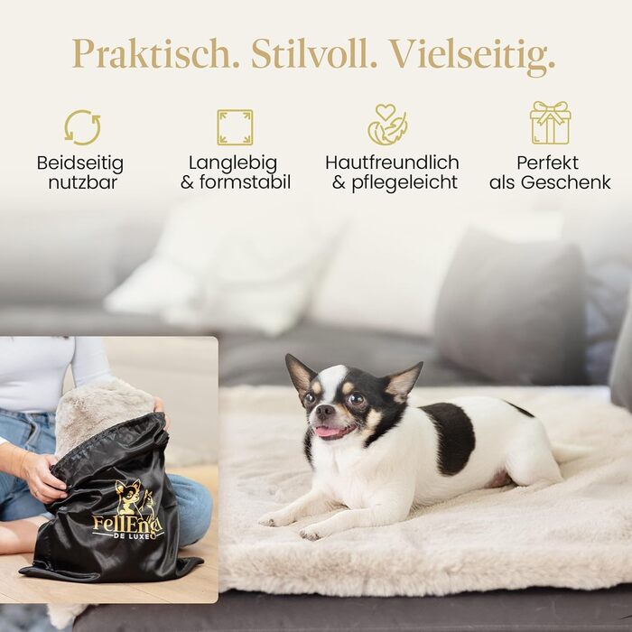 М'яка ковдра для собак та котів, 100x70 см, кашемір бежевий