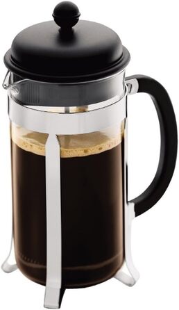 Bodum 1918-01 CAFFETTIERA Coffee Maker (French Press System, Permanent Stainless Steel Filter, 1.0 liters) black 1.0 L Black