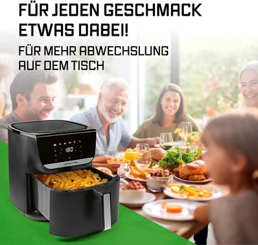 Фритюрниця готує без олії Gourmetmaxx AirGenius 7.5L з 7 програмами та LED-дисплеєм | Міні-піч для смаження без жиру до 7 осіб