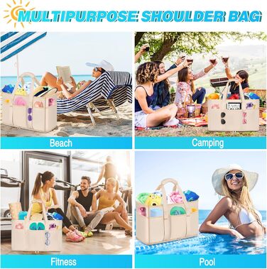 Велика пляжна сумка VOBUKE XXL 45L для сім'ї, водонепроникна, з відділенням для вологих речей, сітчаста, для жінок і чоловіків, складана, для пляжу, басейну, відпочинку, спортзалу