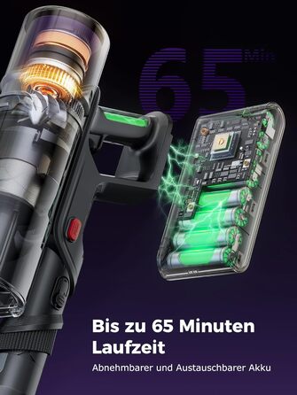 Бездротовий пилосос Proscenic P16 з акумулятором, 55 кПа, 550 Вт, 65 хв, гнучкий гофрований з'єднувач, GreenEye, щітка Anti-Tangle, для килимів, твердих поверхонь, шерсті домашніх тварин, автосалонів, блакитний