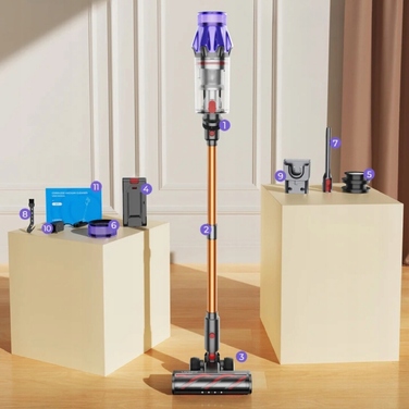 Вертикальний пилосос Laresar V7, жовтий/золотий