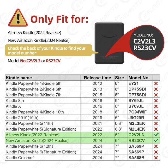 Чохол для Kindle 6 дюймів (2022 та 2024) ERUNTO: TPU з текстурою тканини, ремінь, магнітна кришка, Smart Wake/Sleep, вітрильник