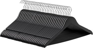 Плечики для одягу SONGMICS, 20 шт., з масиву дерева, з вирізами для плечей, неслизький тримач для штанів, обертовий на 360°, для костюмів, сорочок, натуральний колір + срібло