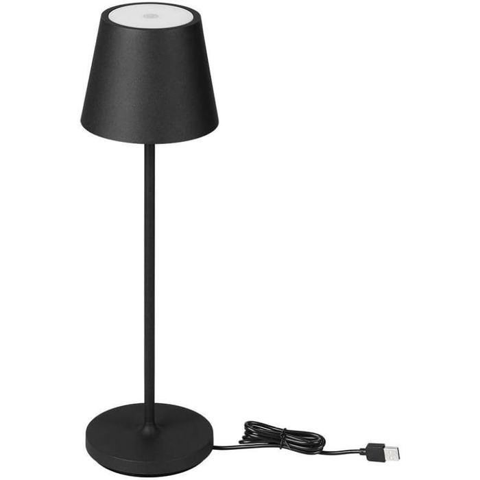 LED-лампа настільна V-TAC VT-7522 чорна з бездротовим живленням, сенсорне керування, акумулятор 4400 mAh, IP54, 3000K, 2W (для дому та вулиці)
