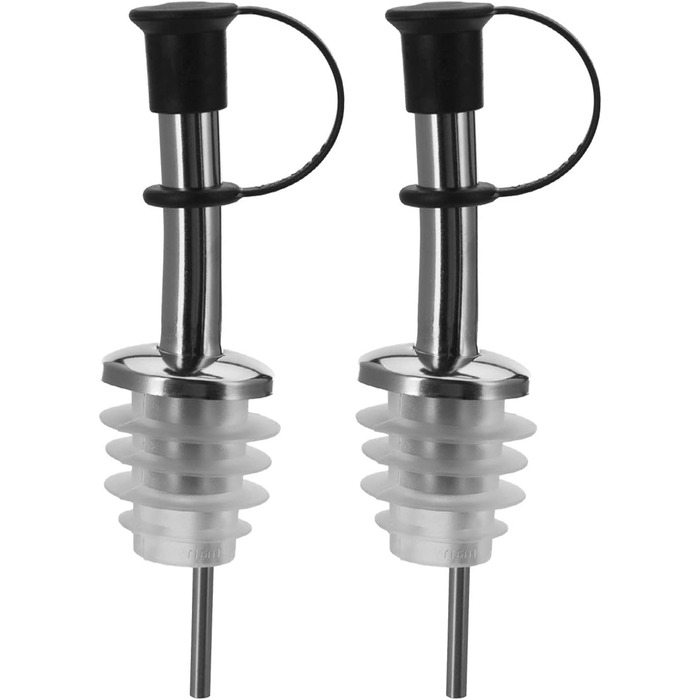 Виливаючі насадки Westmark 2 для пляшок з алкоголем, олією, оцтом, з петлею, з повітряною трубкою, метал/нержавіюча сталь, натуральна пробка, Inox Standard, сріблясті, 2 шт.