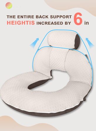 Подушка для читання INSEN, подушка для підтримки спини в ліжку, для читання, відпочинку, медсестер, дорослих, матерів та дітей, подушка для пресу в ліжку, блакитна (з оновленою оксамитовою оббивкою)