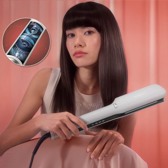 Випрямляч для волосся Cecotec AirLisse 2in1 ForceDry з функцією іонізації та холодного повітря, 1000 Вт, чорний