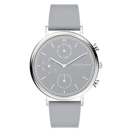 Годинник Liebeskind Berlin для жінок – круглий багатофункціональний годинник 38 мм – корпус із нержавіючої сталі або шкіряний ремінець – водонепроникність 5ATM. Елегантний дизайн (сірий)