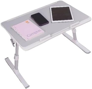 Зручний складаний столик для ноутбука в ліжко з підставкою для планшета, ящиком для зберігання та силіконовими підлокітниками – ідеально для роботи, письма, їжі та малювання