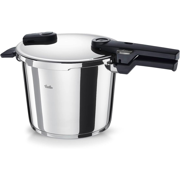 Каструля-скороварка Fissler Vitaquick 4.5 л, нержавіюча сталь, діаметр 22 см, Made in Germany, 2 рівні приготування, індукційна плита