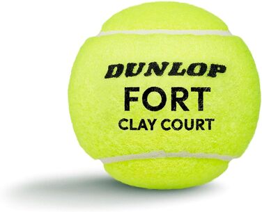 Dunlop Fort Clay Court Tennis Balls - Premium Quality for Clay Courts (3x4 Balls)
