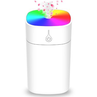 Портативний міні-увлажнитель повітря для спальні, 400 мл аромадифузор для дому, персональний настільний зволожувач для рослин, аромадифузор для дому, 2 режими, нічне світло, автоматичне вимкнення (білий)