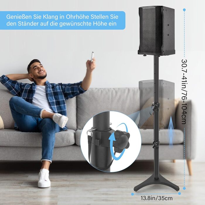 Підставка для колонок, 2 шт., регульована висота 86–127 см, з кабельною організацією, вантажопідйомність 3.6 кг, для малих колонок (PX3 3-P21)