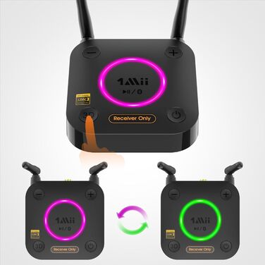1Mii Bluetooth 5.1 Аудіо Адаптер з Низькою Затримкою aptX, 3D Surround, для Підсилювачів, Ламп, RCA AUX, Оптичний, Коаксіальний
