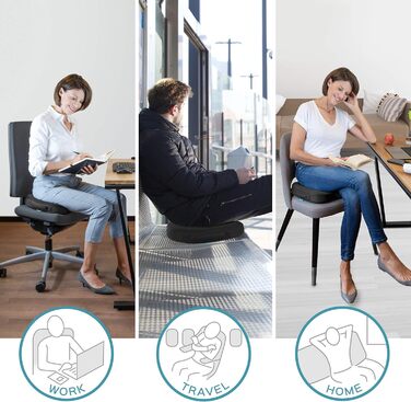 Ортопедична подушка для сидіння Bonmedico з Memory Foam Gel - для автомобіля, офісу, крісла колісного - чорна сітка, велика