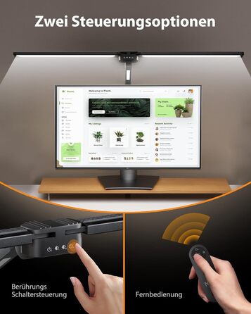 LED лампа NGTeco для робочого столу з 3 світлодіодними смугами, 99 см, регульована яскравість, захист очей, гнучкий шарнірний кріплення, 1500 люменів, архітектурна лампа з пультом дистанційного керування