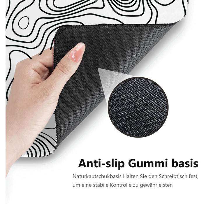 Кірпач для миші XXL 900 x 400 мм з художнім контуром, водонепроникний, з антиковзаючою основою для ПК, MacBook, ноутбука. Підвищує точність та швидкість.